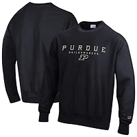 Men's Champion  Black Purdue Boilermakers Relentless Reverse Weave Sweatshirt