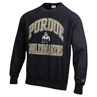 Sweat-shirt Champion Black Purdue Boilermakers Vault Late Night Reverse Weave pour hommes