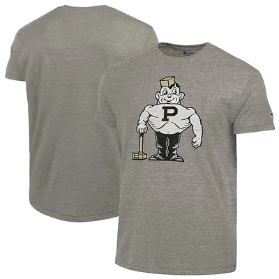 Men's Champion  Heather Gray Purdue Boilermakers Vintage Triumph Tri-Blend T-Shirt