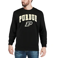 Colosseum Black Purdue Boilermakers Arch & Logo Sweat-shirt à col rond pour homme
