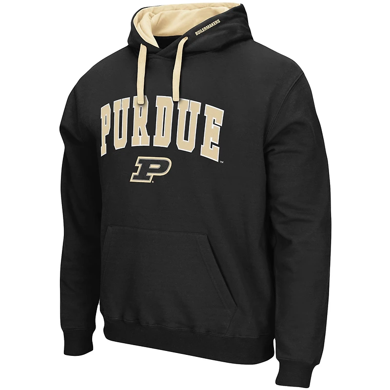 Men's Colosseum Black Purdue Boilermakers Big & Tall Arch Logo 2.0 Pullover Hoodie