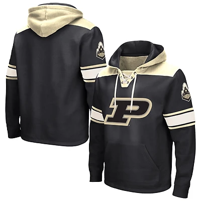 Men's Colosseum Black Purdue Boilermakers Big & Tall Hockey Lace-Up Pullover Hoodie