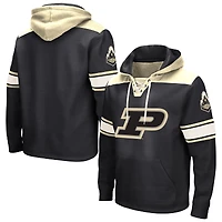 Men's Colosseum Black Purdue Boilermakers Big & Tall Hockey Lace-Up Pullover Hoodie