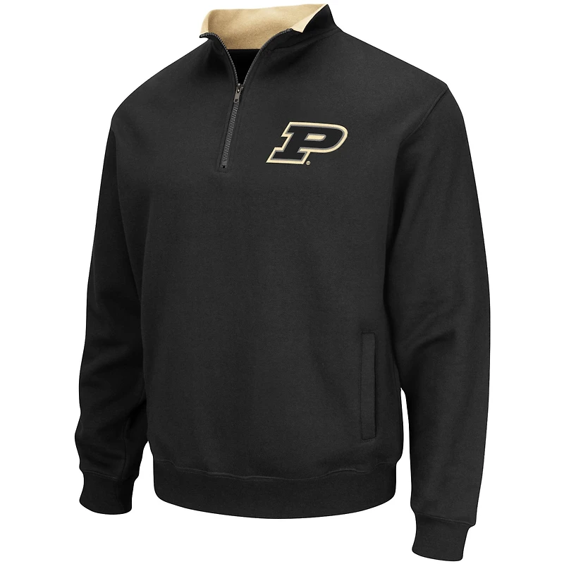 Men's Colosseum Black Purdue Boilermakers Big & Tall Tortugas Quarter-Zip Jacket