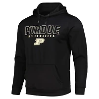Men's Colosseum Black Purdue Boilermakers Blackout 3.0 Pullover Hoodie