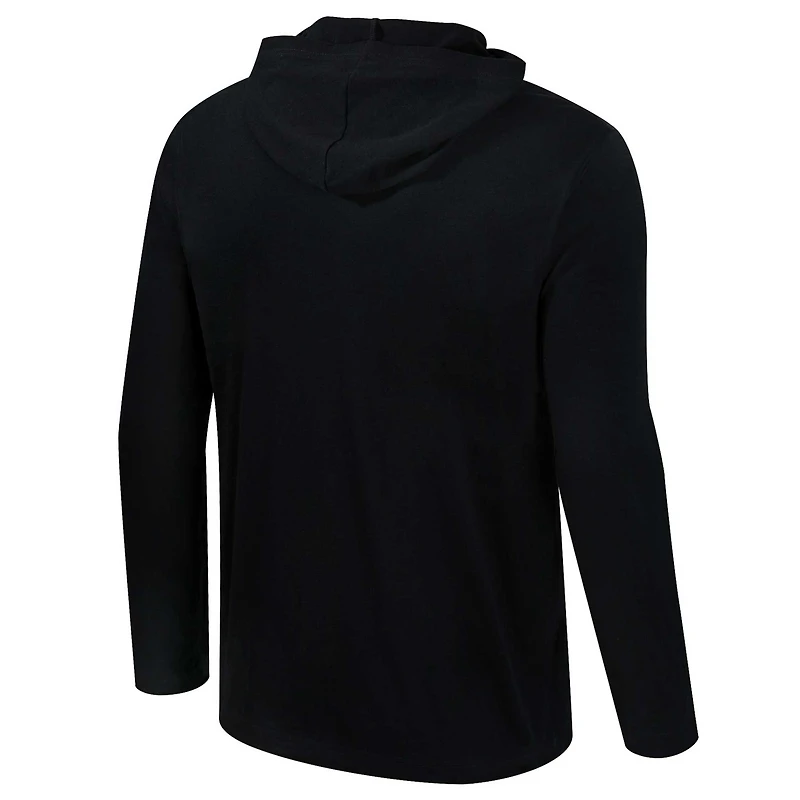 Men's Colosseum Black Purdue Boilermakers Color Pop Active Blend 2-Hit Long Sleeve Hooded T-Shirt