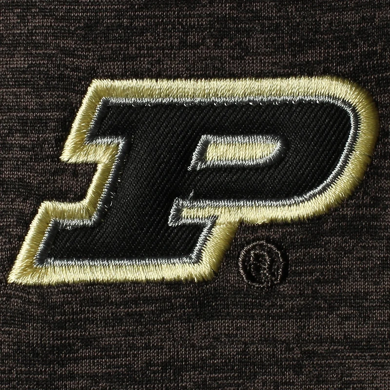 Men's Colosseum Black Purdue Boilermakers Down Swing Polo