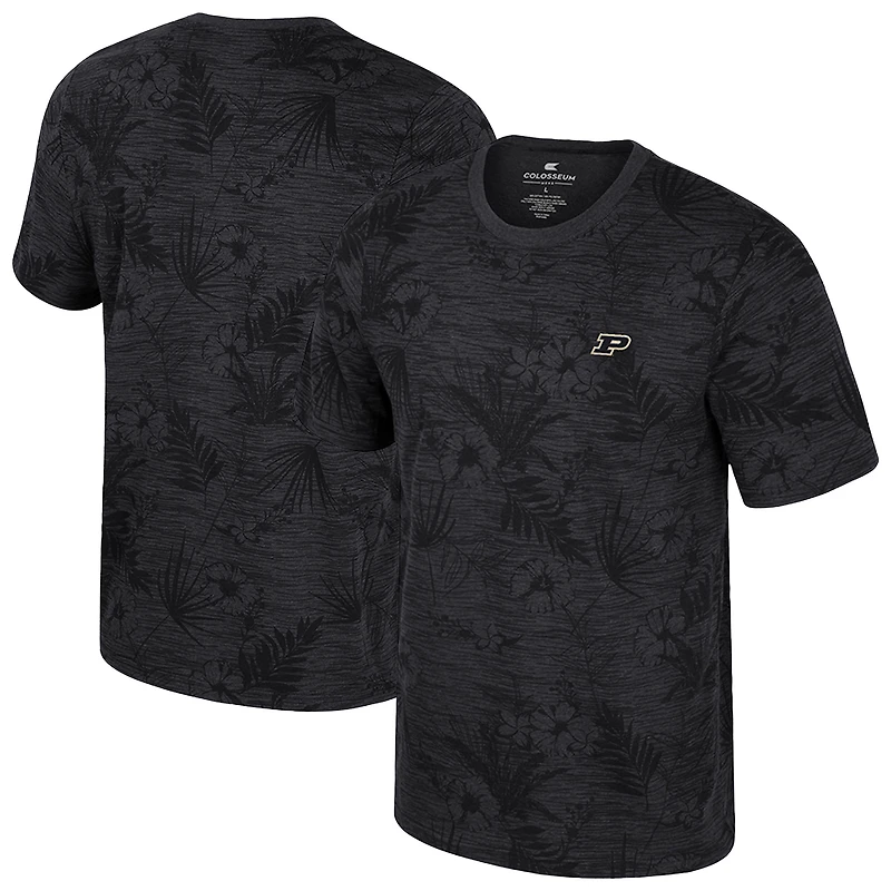 T-shirt à imprimé floral noir Colosseum Purdue Boilermakers pour homme