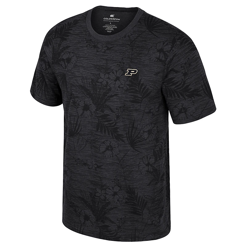 T-shirt à imprimé floral noir Colosseum Purdue Boilermakers pour homme