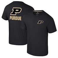 T-shirt Colosseum Black Purdue Boilermakers Logo Lockup 2-Hit Active Blend pour hommes