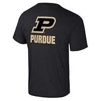 T-shirt Colosseum Black Purdue Boilermakers Logo Lockup 2-Hit Active Blend pour hommes