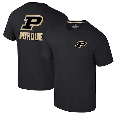 T-shirt Colosseum Black Purdue Boilermakers Logo Lockup 2-Hit Active Blend pour hommes