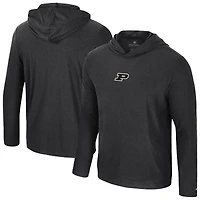 T-shirt à manches longues et capuche pour homme Colosseum Black Purdue Boilermakers