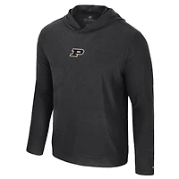 T-shirt à manches longues et capuche pour homme Colosseum Black Purdue Boilermakers