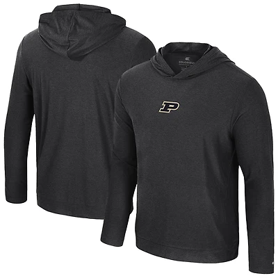 Men's Colosseum Black Purdue Boilermakers Long Sleeve T-Shirt Hoodie