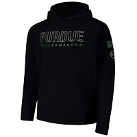 Men's Colosseum Black Purdue Boilermakers OHT Military Appreciation Hoodie Long Sleeve T-Shirt