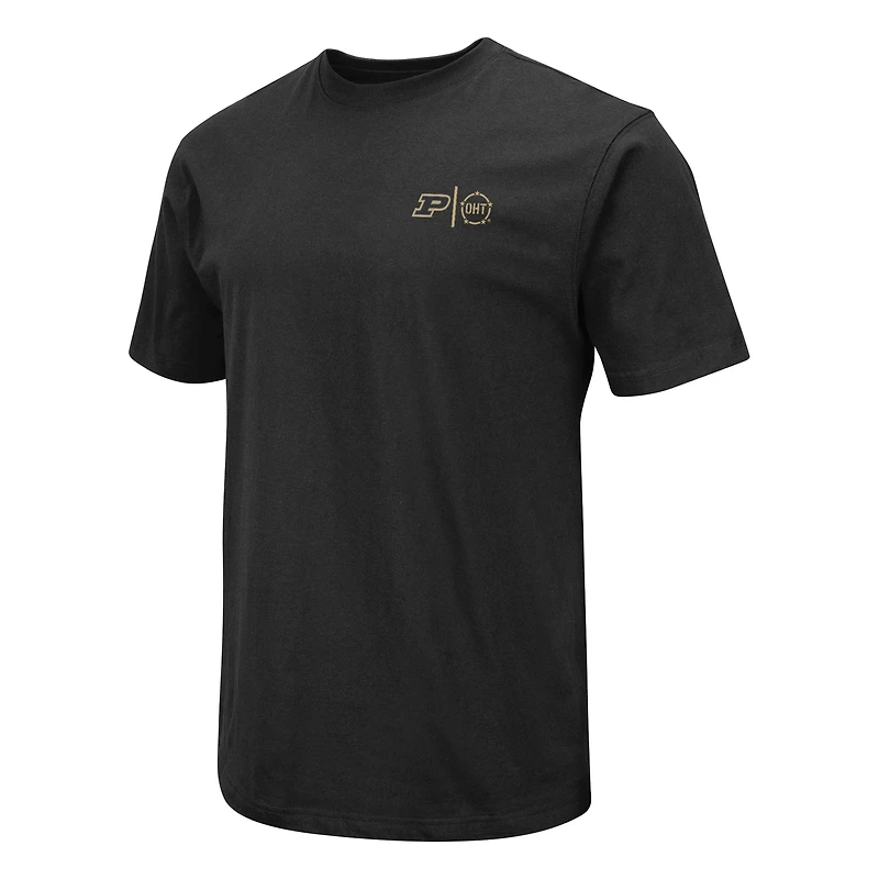 T-shirt d'appréciation militaire Colosseum Black Purdue Boilermakers OHT pour hommes