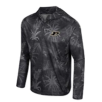 Haut à capuche léger avec fermeture éclair sur un quart de pouce imprimé Colosseum Black Purdue Boilermakers Palms pour hommes