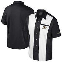 Chemise boutonnée noire Purdue Boilermakers Strike Bowling pour homme