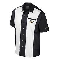 Chemise boutonnée noire Purdue Boilermakers Strike Bowling pour homme