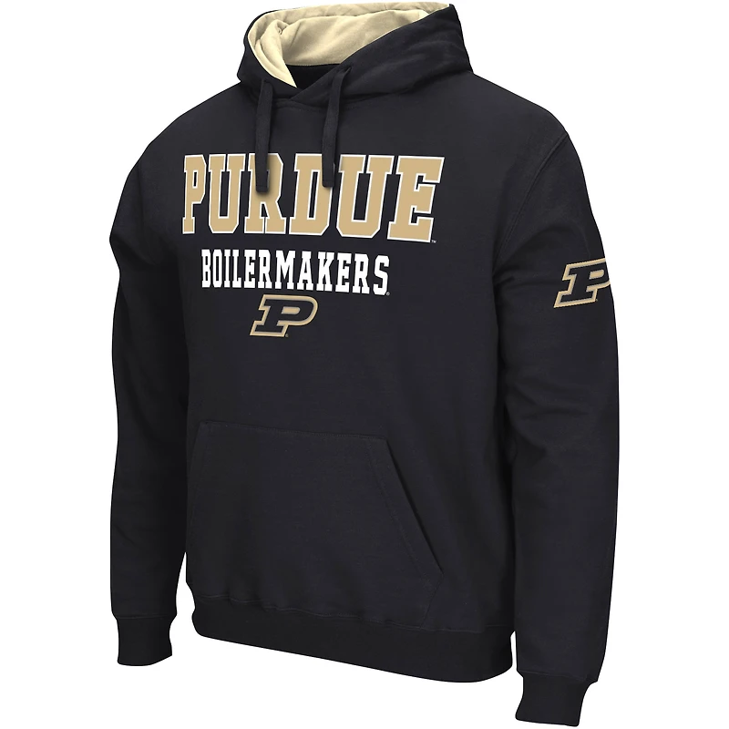 Men's Colosseum Black Purdue Boilermakers Sunrise Pullover Hoodie
