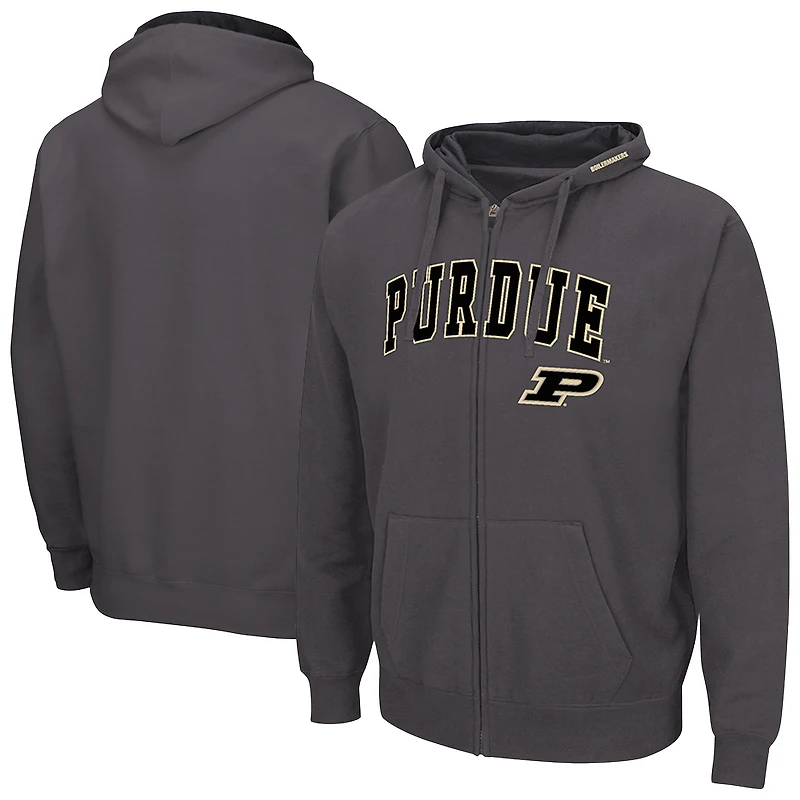 Sweat à capuche zippé pour homme Colosseum Charcoal Purdue Boilermakers Acadia
