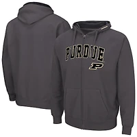 Sweat à capuche zippé pour homme Colosseum Charcoal Purdue Boilermakers Acadia
