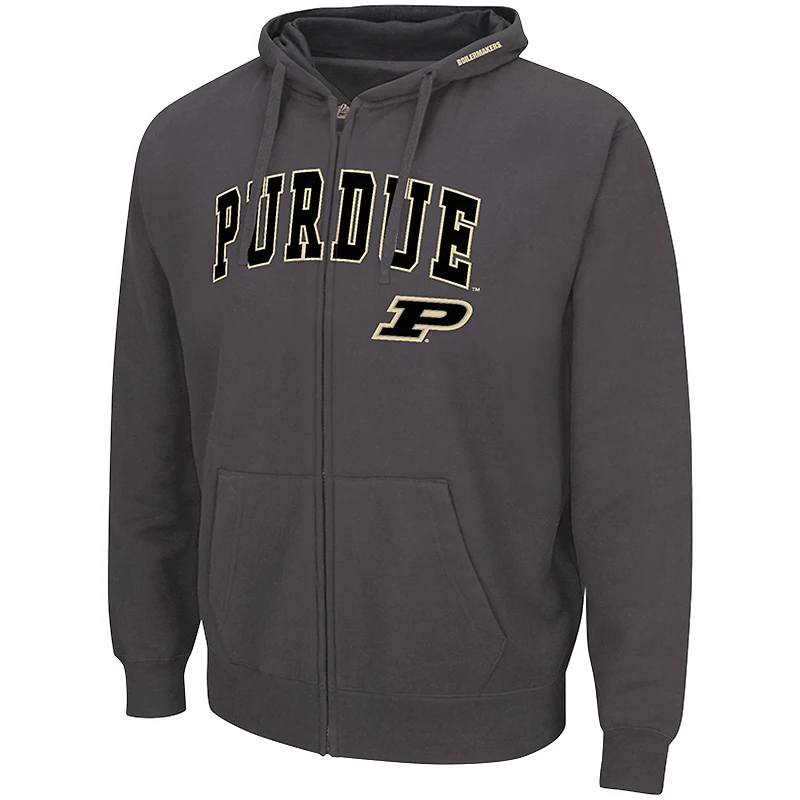 Men's Colosseum Charcoal Purdue Boilermakers Acadia Full-Zip Hoodie