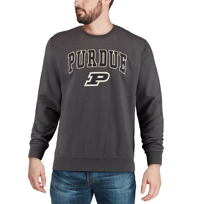 Sweat-shirt Colosseum Charcoal Purdue Boilermakers Arch & Logo pour hommes