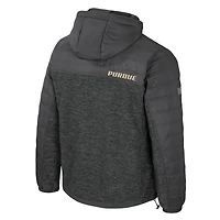 Men's Colosseum Charcoal Purdue Boilermakers Nightman Full-Zip Hoodie Puffer Jacket