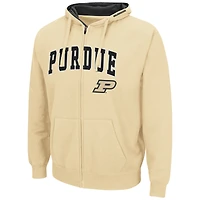 Sweat à capuche entièrement zippé Colosseum Gold Purdue Boilermakers Arch & Logo 3.0 pour hommes