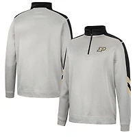 Veste Colosseum Homme Gris/Noir Purdue Boilermakers Bushwood Fleece Quarter-Zip Jacket