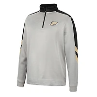 Veste Colosseum Homme Gris/Noir Purdue Boilermakers Bushwood Fleece Quarter-Zip Jacket