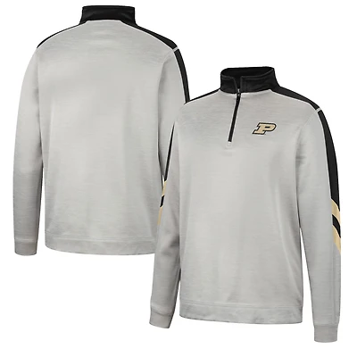 Veste Colosseum Homme Gris/Noir Purdue Boilermakers Bushwood Fleece Quarter-Zip Jacket