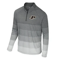 Men's Colosseum  Gray Purdue Boilermakers AI Striped Mesh Quarter-Zip Raglan Windshirt