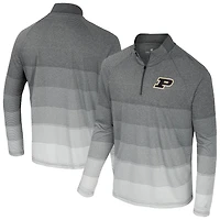 Coupe-vent raglan à rayures et fermeture éclair quart de tour pour homme, gris Colosseum, Purdue Boilermakers AI