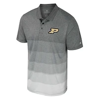 Men's Colosseum Gray Purdue Boilermakers Striped Mesh Polo