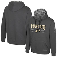 Sweat à capuche pour homme Colosseum Heather Charcoal Purdue Boilermakers Operation Hat Trick Squad