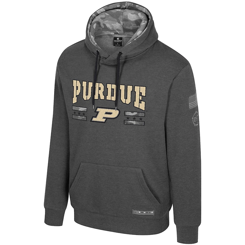 Men's Colosseum  Heather Charcoal Purdue Boilermakers Operation Hat Trick Squad Hoodie