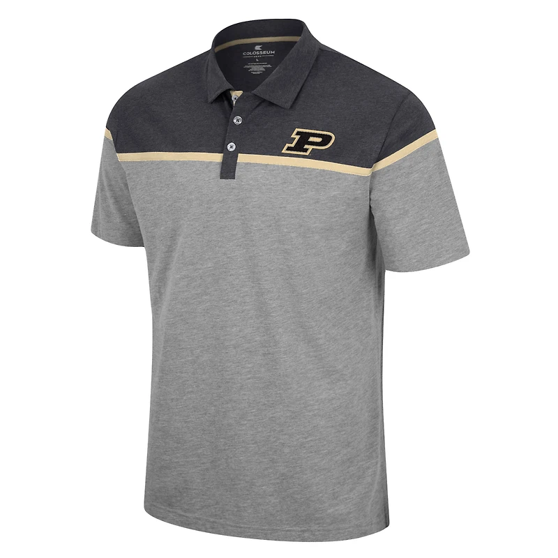 Men's Colosseum Heather Gray Purdue Boilermakers Chamberlain Polo