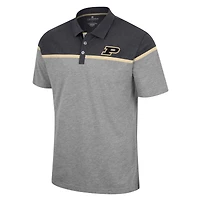 Men's Colosseum Heather Gray Purdue Boilermakers Chamberlain Polo