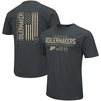 T-shirt Colosseum Heathered Black Purdue Boilermakers OHT pour hommes, drapeau d'appréciation militaire 2.0