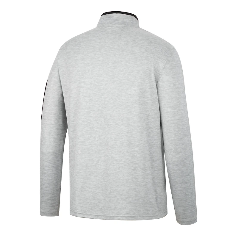 Men's Colosseum Heathered Gray/Black Purdue Boilermakers Country Club Windshirt Quarter-Zip Jacket