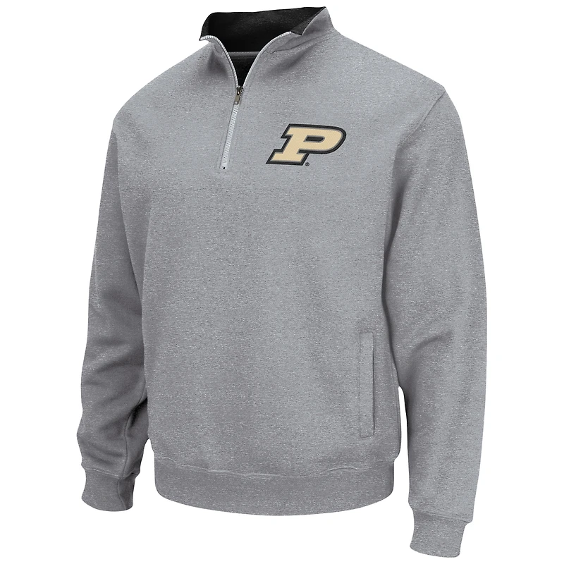 Men's Colosseum Heathered Gray Purdue Boilermakers Tortugas Team Logo Quarter-Zip Jacket
