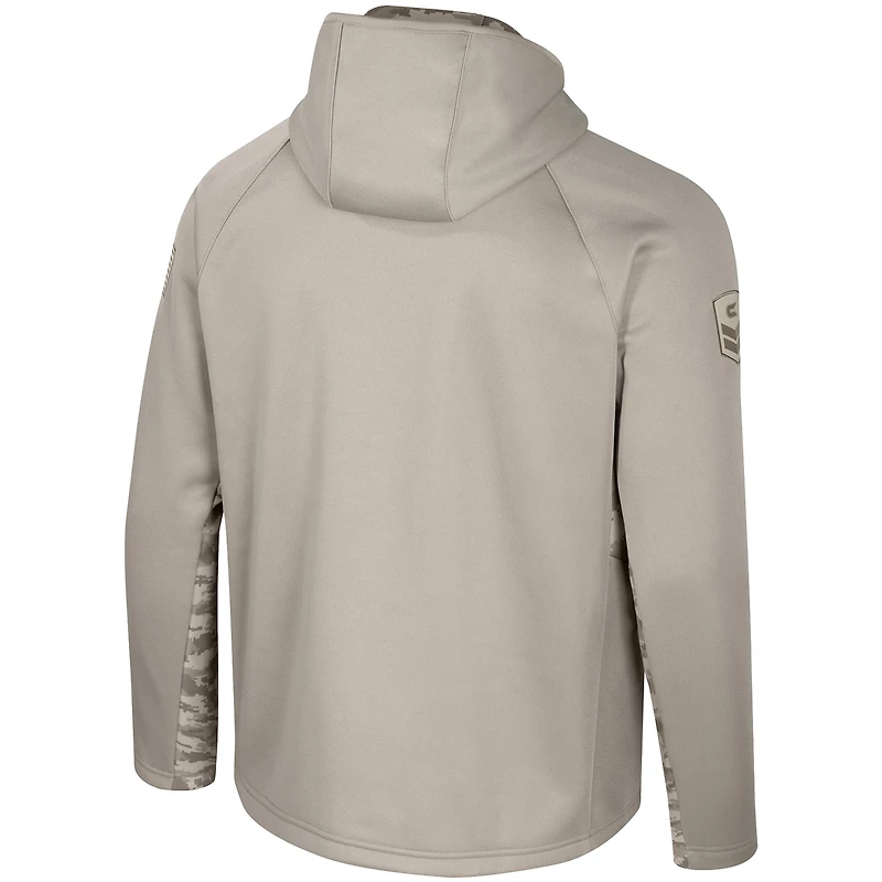 Men's Colosseum Oatmeal Purdue Boilermakers Operation Hat Trick Battalion Raglan Fleece Hoodie