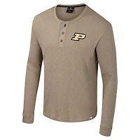 Chemise Henley à manches longues pour homme Colosseum Tan Purdue Boilermakers Great Outdoors
