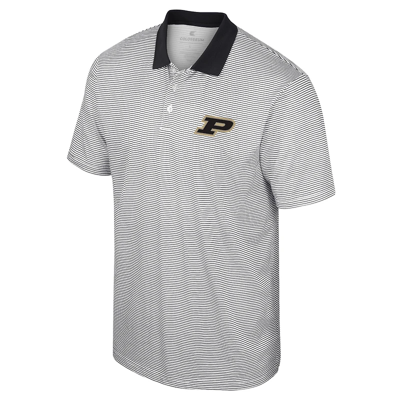 Polo Colosseum Homme Blanc Purdue Boilermakers Imprimé Stripe