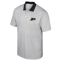 Polo Colosseum Homme Blanc Purdue Boilermakers Imprimé Stripe