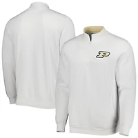 Men's Colosseum White/Gold Purdue Boilermakers Tortugas Fleece Quarter-Zip Jacket