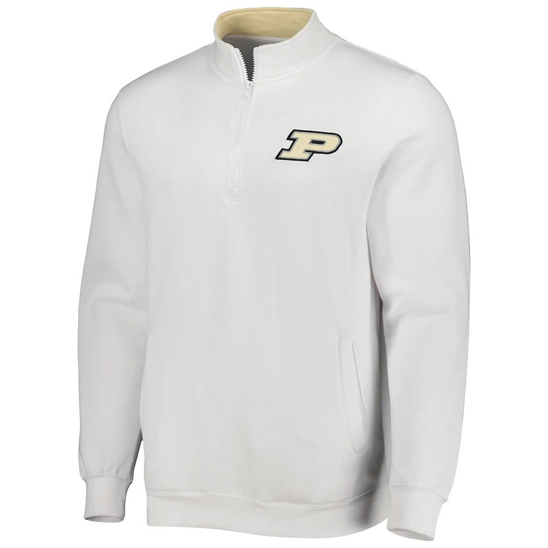 Colosseum Homme Blanc/Or Purdue Boilermakers Tortugas Fleece Quarter-Zip Jacket